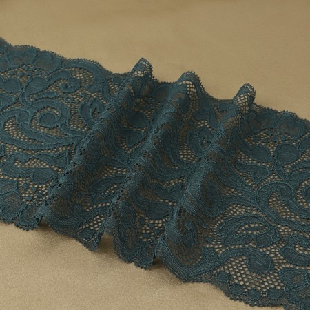 Lace elastic fabric, 175 mm × 2.7 ± 0.5 m, emerald color-1