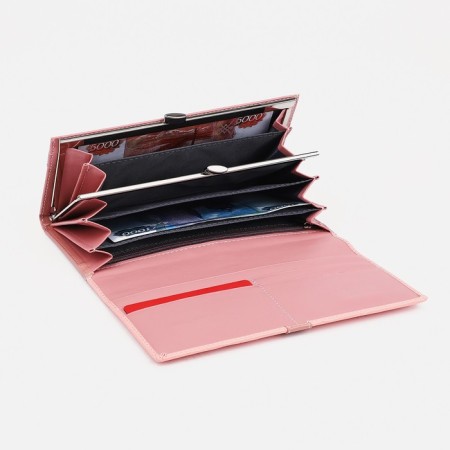 Women's wallet on magnets, pink color-2