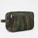 Cosmetic bag with zipper, green color/camouflage