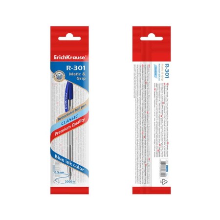 Handle Automatic Ball Erichkrause R-301 Classic Matic 1.0, blue, blister-2