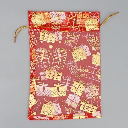 Bag Gift Organza "New Year's toys", 16 x 24 cm +/- 1.5 cm, New Year-4