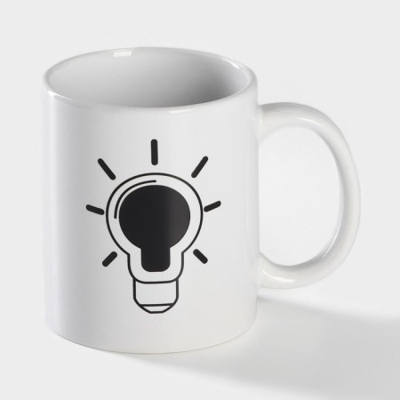 Homeleon mug ceramic shade "Light bulb", 350 ml, white color-2