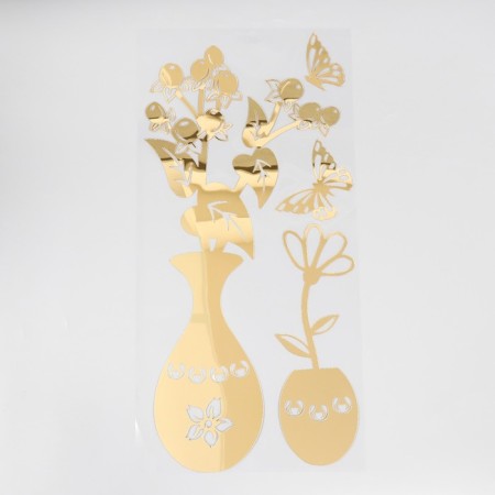Interior mirror sticker "Vases with flowers" mix 31.5x62 cm-5
