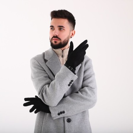 Gloves are male, dimensionless, without insulation, black color-3