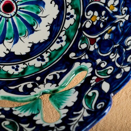 Rishtan ceramics "Patterns", 25 cm, blue-2