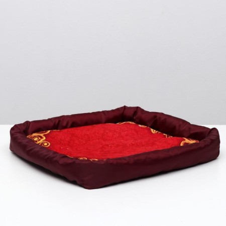 A bed with an side "Red pattern", 42 x 42 x 5 cm
