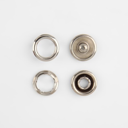 Shirt buttons, open, with the installer, d = 10 mm, 15 pcs, silver color-1