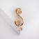 Retro microphone brooch with a note, color gold