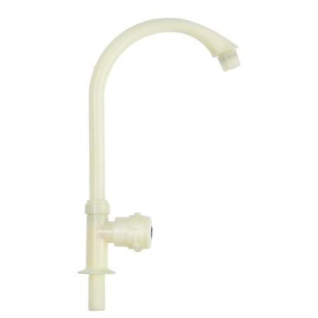 Tap for one water Zein Z2018, round handle, plastic, high R-shaped spout, rice color-3
