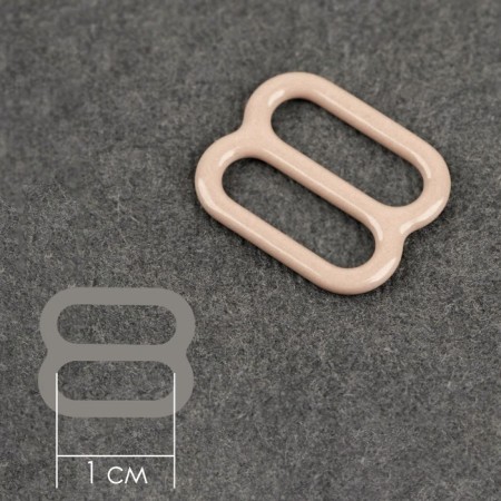 Straps regulator, metal, 10 mm, 20 pcs, beige color-1