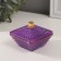 Casket glass "Flash" Lilac with gold 7.5x7.5x6 cm
