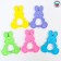 Silicon “Bunny” teether, mix color, button