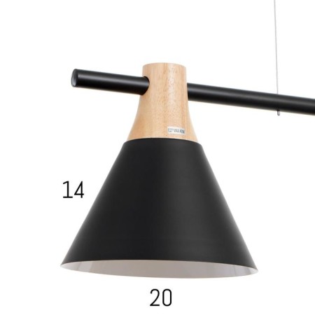 Chandelier 1066/3bk e27 60W black 90x20x90 cm Bayerlux-3