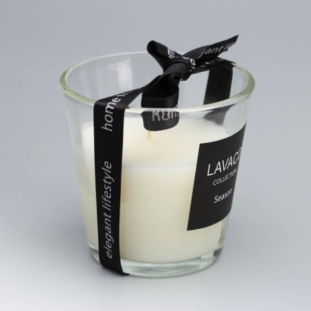 Aromatic candle in a glass "Lavaco", jasmine, white, 7.5x7.5 cm-2