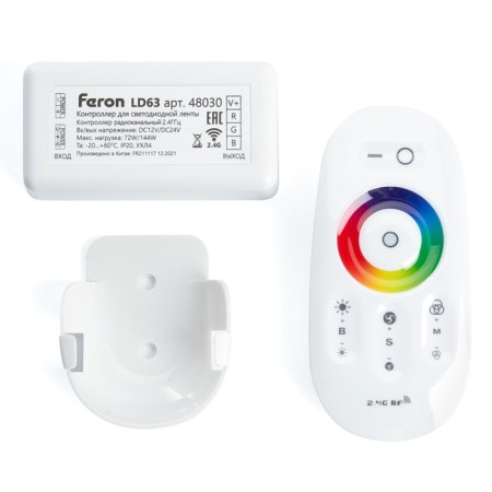 RGB controller for LED tape with p/u white, 12-24V, LD63