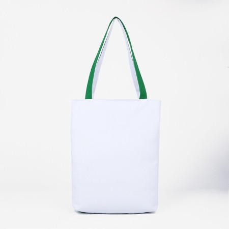 Textile bag with lightning, white/green color-1
