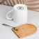 Ceramic mug on a wooden stand “Tenderness”, 330 ml, with a spoon, white color