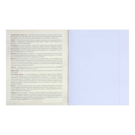 Substantial notebook calligrata "light marble", 48 sheets in a cage of social studies, with reference material, cover coated cardboard, uf-lak, block offset-1