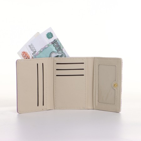 Women's wallet on the button, lilac color-4