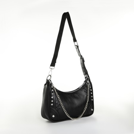 Bag Cross-Bodi with a zipper, black color-2