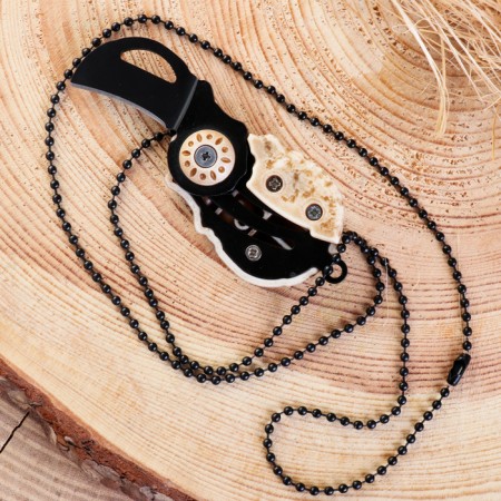 Knife-rod knife folding pencil “Skull” 7.8cm, blade 29mm/1.5mm, on the chain-3