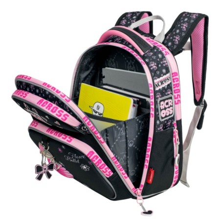 School backpack by Ergon. Spray Across 178 35*26*14 Virgo + Pen, Burner Cher/Rose 24-178-7-4