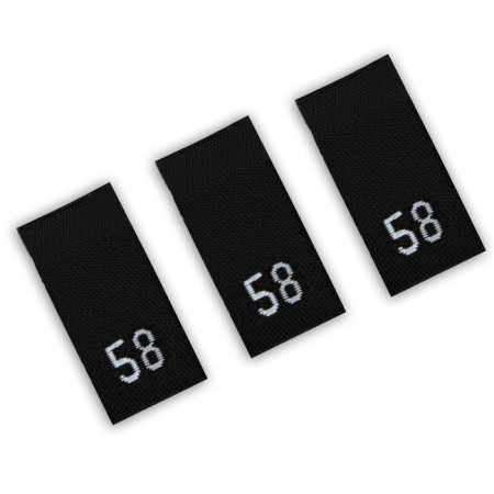Textile strip “58”, 4.6 x 1.1 cm, black color-1