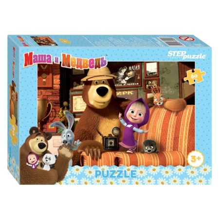 Puzzle "Masha and the Bear - 2", 80 elements, mix-6