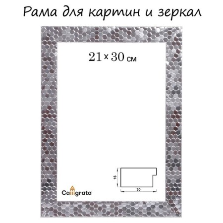 Frame for paintings (mirrors) 21 x 30 x 2.7 cm, plastic, calligrata 651628, silver