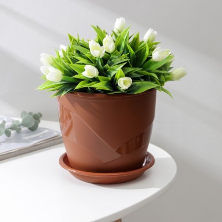 Pot for flowers with the Podon Venice, 2 L, D = 16 cm, Terracotta Color-4