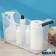 The storage container on the wheels Ricco, 10 l, 46.2 × 16.2 × 27.2 cm, with a pen, transparent