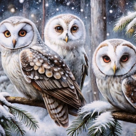 Декупажная карта "Совы", плотность 45 г/м2, формат А4-1