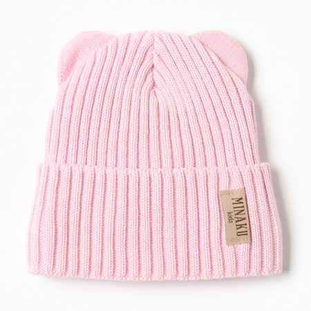Children's hat minku, rr 35-40, pale pink color