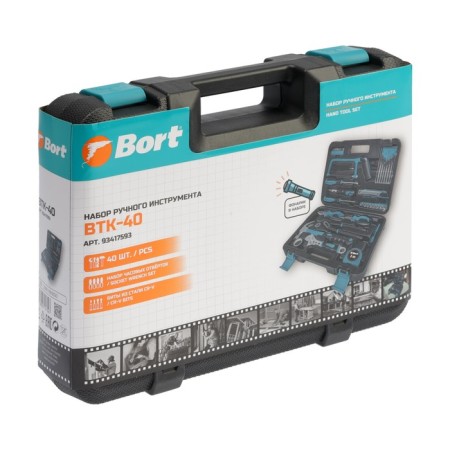 Set of manual tools Bort BTK-40, steel CRV, 40 items in the suitcase-3