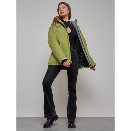 Ski jacket female, size 56, khaki color-11