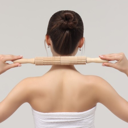The massage "Skating" for the back, d = 4 × 42 cm, wooden, with spikes-4