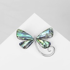 Galiotis brooch dashings Dragonfly, green color in silver