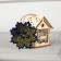 Christmas tree toy "House with a deer", from batteries, a glow of RGB