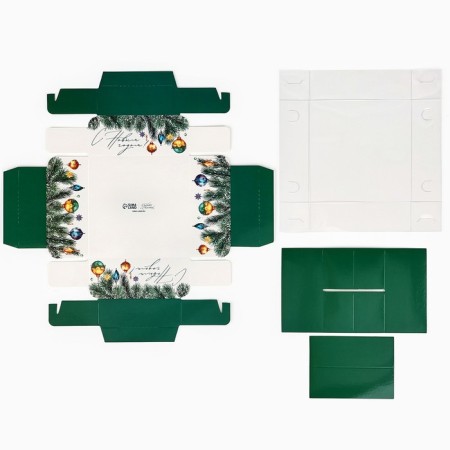 Box for 4 sweets with cells “Happy New Year!”, 10 x 10 x 3 cm, New Year-5