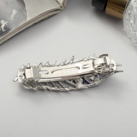 Hair hairpin "Pavli Pavlein" 9 cm, silver-blue-1