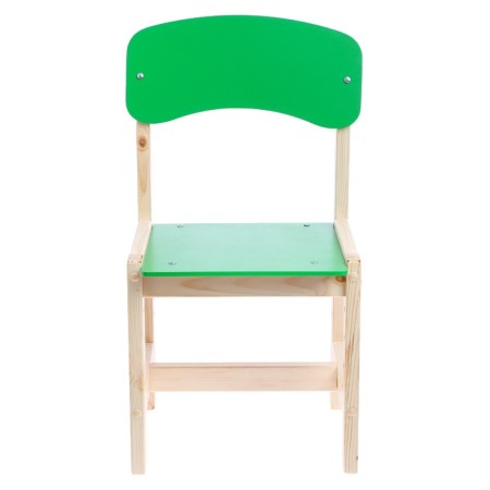 Wooden chair, children's, adjustable, green color-1
