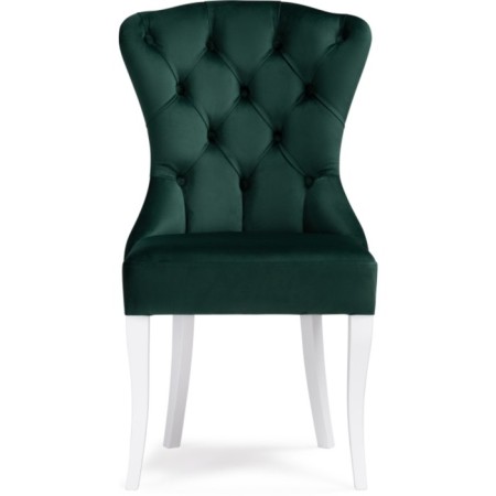 Wooden chair Milano 1 array of wood/velor, white/green 51x59x96 cm-2