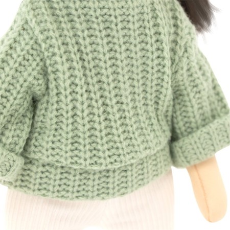Lilu soft doll "in a green sweater", 32 cm, series: Spring-7
