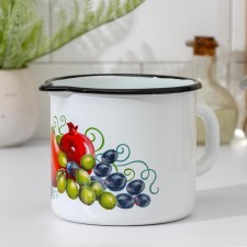 Mug with a nose, 1 l, neckline, neckline, white color