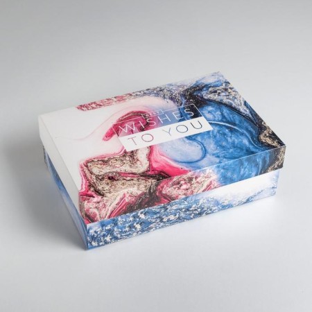 Gift folding box, packaging, “marble”, 30 x 20 x 9 cm-1