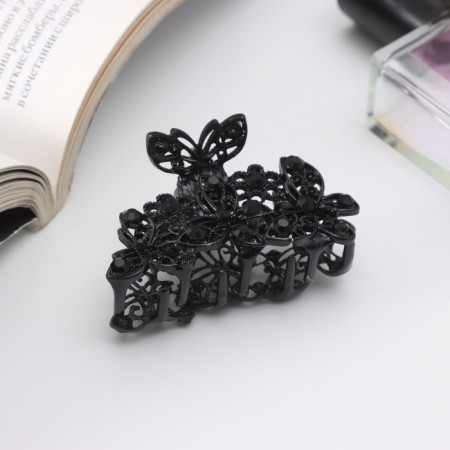 Hair crab "Chloe" butterflies, 6 cm, black