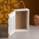 Gift box 30 × 20 × 10 cm wooden with a folding lid, with a lock, pen, white