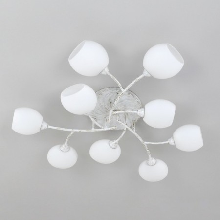 Ceiling chandelier Citilux "Florida" CL148190, 92x92x14.5 cm, 9x60W, E14, white color-5