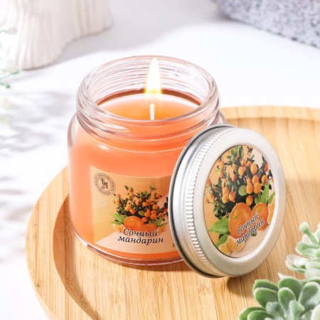 Aromatic candle in glass 6.3cm, 100ml, juicy tangerine