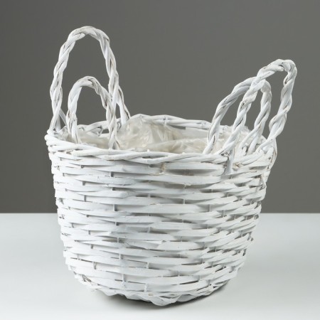 A set of baskets, 31 x 20 x 17/28 cm, 23 x 16 x 14/22 cm, 2 pcs, white, willow-1